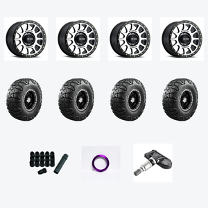 Method Race Wheels 305MB NV 6x139.7 17x8.5 +0 MACHINED - MATTE BLACK LIP + Nitto NIT Mud Grappler 35X12.50R17/10 — 2021 Chevrolet Silverado 1500 LT Wheel & Tire Package