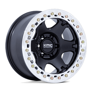 KMC VI BEADLOCK BLANK 17x9 -38 Satin Black W/ Machined Ring