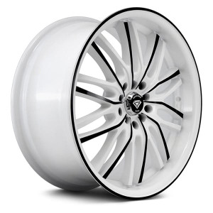 WHITE DIAMOND W3108L 8x100 17x7 +35 White / Black