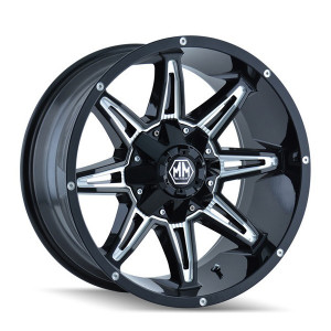 MAYHEM RAMPAGE  8090 BLACK/MILLED SPOKES 18x9 -170 12mm 125.2mm