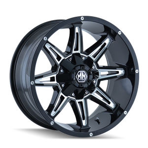 MAYHEM RAMPAGE  8090 BLACK/MILLED SPOKES 18x9 -165 .1 -12mm 130.8mm
