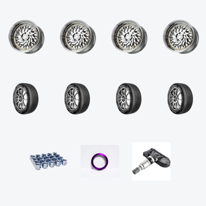 Aodhan DS03 5x114.3 18x9.5 +30 Vacuum Chrome w/Gold Rivets + Nexen NEX N'Fera AU7 245/40R19 — 2021 Nissan Altima SV Wheel & Tire Package