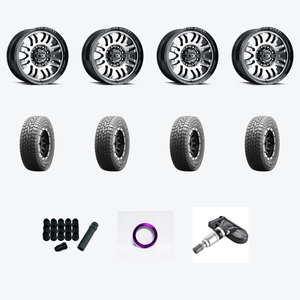 Vision Off-Road 409 Inferno 6x114.3 17x8.5+0 Gloss Black Machined Face + Falken FAL Rubitrek A/T 285/70R17 — 2021 Nissan Frontier SV Wheel & Tire Package