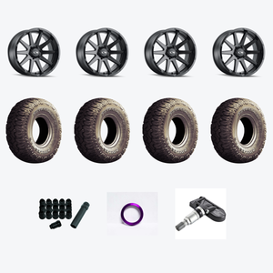 Ion Type 143 6x139.7 20x9+0 Matte Black + Milestar MIL Patagonia M/T 295/60R20/10 — 2021 GMC Yukon Denali Wheel & Tire Package