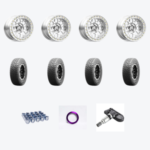 KMC KM235 GRENADE CRAWL BEADLOCK 5X127 17X8.5 +0 MACHINED + Falken FAL Rubitrek A/T 275/65R18 — 2021 Jeep Grand Cherokee Overland Wheel & Tire Package