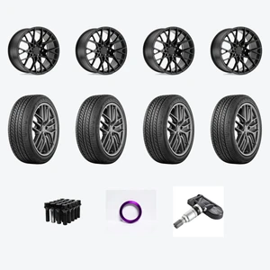 TSW SEBRING 5X112 20X8.5 +32 MATTE BLACK + Yokohama YOK Advan Sport A/S+ 255/35R20/4 — 2021 Audi S4 Prestige Wheel & Tire Package