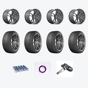 American Racing Ar941 Mach Five 20x10 +22 Front / 20x11 +43 Rear + Yokohama YOK Advan Apex 275/40R20/4 — 2021 Chevrolet Camaro SS Staggered Wheel & Tire Package