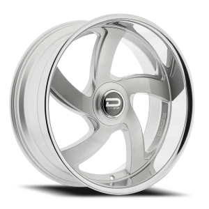 Dazz Bussin 5x120.65 24x10 +0 Gloss Silver Brushed-chrome Stainless Steel Lip