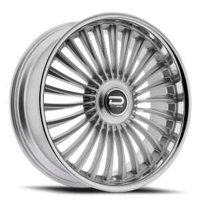 Dazz Merlot 5x120.65 24x9 +0 Gloss Silver Brushed-chrome Stainless Steel Lip