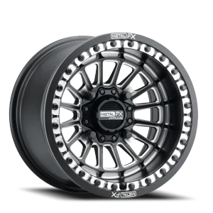 Metal-FX Delta Beadlock UTV 4x156 15x7 +25 Satin Black Contrast Cut