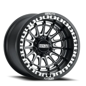 Metal-FX Delta R Beadlock UTV 5x114.3 15x7 +38 Satin Black Contrast Cut