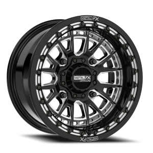 Metal-FX Slayer UTV 4x156 15x8 +0 Gloss Black Contrast Cut