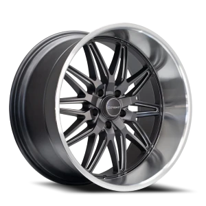 Corsart Alcatraz 5x127 20x8.5 +6 Matte Gunmetal Milled-diamond Cut Lip