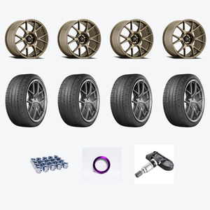 Konig Ampliform 5x114.3 19x9.5+25 Gloss Bronze + Yokohama YOK Advan Apex 255/35R19/4 — 2021 Infiniti Q50 Red Sport 400 Wheel & Tire Package