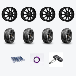 Enkei Adventurer 5x114.3 18x8+35 Matte Black + Continental CON ProContact RX 235/40R18 — 2021 Hyundai Elantra Limited Wheel & Tire Package