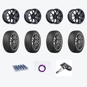 Rotiform 207 5x114.3 19x8.5 +35 MATTE BLACK + Yokohama YOK Advan Sport A/S+ 235/35R19/4 — 2021 Hyundai Elantra Limited Wheel & Tire Package