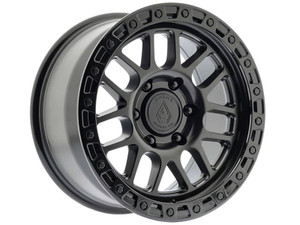 Arena Boost 5x127 17x9 -12 Satin Black Glossy Black Lip