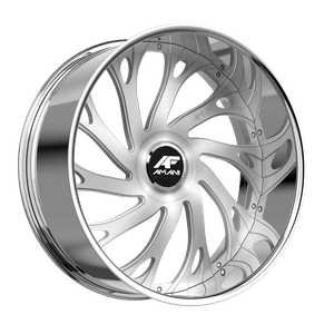 Amani Atlantic 5x127 24x9 +25/+30 Brush Center Chrome Lip
