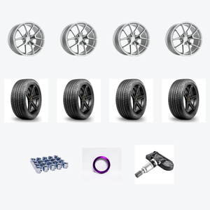 Aodhan AFF7 5x114.3 19x9.5+35 Gloss Silver Machined Face + Continental ProContact RX 255/40R19 96W - 15572490000 — 2021 Infiniti Q50 Red Sport 400 Wheel & Tire Package