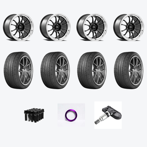 Konig Hypergram 5x112 18x8.5+43 Metallic Carbon w/ Machined Lip + Yokohama YOK Advan Apex 235/40R18/4 — 2021 Volkswagen GTI S Wheel & Tire Package
