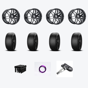 Forgestar F14 18x8.5 +35 Front / 18x9.5 +35 Rear + Pirelli PIR Cinturato Weatheractive 255/35R19 — 2021 Toyota GR Supra Staggered Wheel & Tire Package