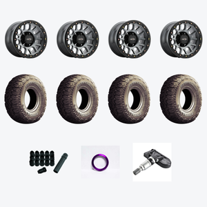 Vision Off-Road 111 Nemesis 6x139.7 20x9+12 Gunmetal + Milestar MIL Patagonia M/T 295/60R20/10 — 2021 GMC Yukon Denali Wheel & Tire Package