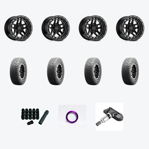 KMC KM540 RECON 6X114.3 17X8.5 +18 SATIN BLACK + Falken FAL Rubitrek A/T 285/70R17 — 2021 Nissan Frontier SV Wheel & Tire Package