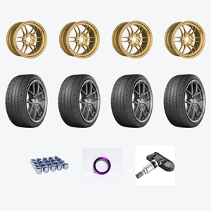 Enkei RPF1 5x114.3 17x9+35 Gold + Yokohama YOK Advan Apex 245/40R17/4 — 2021 Subaru WRX Wheel & Tire Package