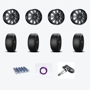 Petrol P1C 5X120 19X8 +35 GLOSS BLACK + Pirelli PIR Cinturato Weatheractive 255/35R19 — 2021 Honda Civic Type R Limited Edition Wheel & Tire Package