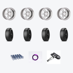Enkei RPF1 5x114.3 18x9.5+38 Silver + Pirelli PIR Cinturato P7 275/40R18 — 2021 Infiniti Q50 Red Sport 400 Wheel & Tire Package