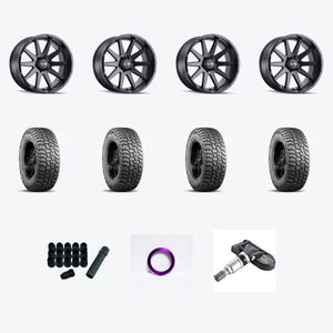 Ion Type 143 6x139.7 20x9+18 Matte Black + Mickey Thompson MIK Baja Boss A/T 285/65R20 — 2021 Chevrolet Tahoe LS Wheel & Tire Package