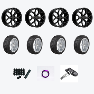 REPLICA 348 6X139.7 22x9.5 +30 FULL BLACK + Nitto NIT NT420V 275/50R22 — 2021 Chevrolet Tahoe LS Wheel & Tire Package