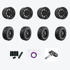 KMC KM549 GRS 6X120 17X8.5 +0 SATIN BLACK + Nitto NIT Ridge Grappler 275/70R17 — 2021 Chevrolet Colorado WT Wheel & Tire Package