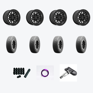 KMC KM549 GRS 5X127 20X9 +18 SATIN BLACK + Falken FAL Rubitrek A/T 275/60R20 — 2021 Jeep Gladiator Sport Wheel & Tire Package