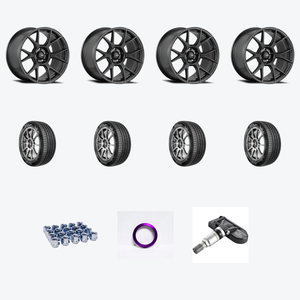 Konig Ampliform 5x120 18x8.5+32 Dark Metallic Graphite + Nexen NEX N'Fera AU7 235/45R17 — 2021 Honda Civic Type R Limited Edition Wheel & Tire Package