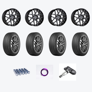 Aodhan AFF2 5x114.3 19x8.5+35 Matte Black + Yokohama YOK Advan Sport A/S+ 235/35R19/4 — 2021 Nissan Altima SV Wheel & Tire Package