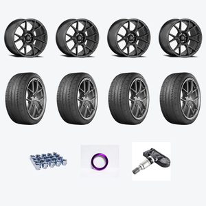 Konig Ampliform 5x120 18x8.5+32 Dark Metallic Graphite + Yokohama YOK Advan Apex 235/40R18/4 — 2021 Honda Civic Type R Limited Edition Wheel & Tire Package