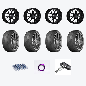 Enkei Raijin 5x114.3 19x8.5+35 Black + Yokohama YOK Advan Apex 225/35R19/4 — 2021 Toyota Camry Hybrid LE Wheel & Tire Package