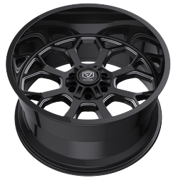 Edge Off Road 301BM 6x135 / 6x139.7 22x12 -44 Gloss Black W/milled Accents
