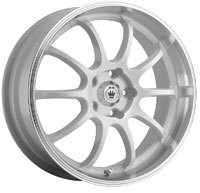 Konig 26W Lightning 5x100 / 5x114.3 17x7 +40 Gloss White With Machined Lip