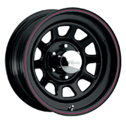 Pacer 342B Black Daytona 8x165.1 16x10 -25 Black W/red & Blue Pin Stripes