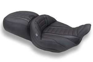Mustang 23-26 Harley CVO Road Glide, Street Glide, Deluxe ST 1PC 2Up Blk w/ Dark Cherry Thread - 89480DC User 1