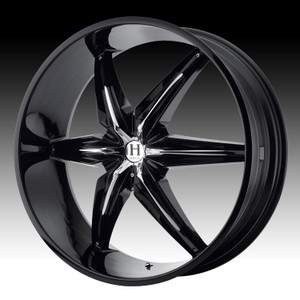 Helo HE866 5x114.3 / 5x127 24x9.5 +10 Gloss Black W/ Chrome Accents