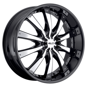 Helo HE875 4x108 / 4x114.3 20x8.5 +38 Gloss Black W/ Chrome Accents