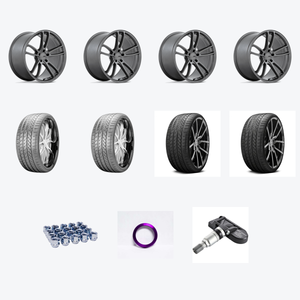 American Racing Ar941 Mach Five 20x10 +35 Front / 20x11 +50 Rear + Lexani LX-TWENTY 275/35R20 — 2021 Ford Mustang GT Staggered Wheel & Tire Package