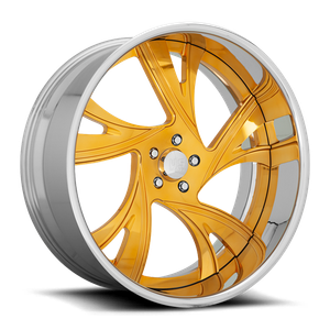 US Mag 1PC SNIPER 5 5x120.65 24x10 -7 Brushed Face Polished Lip