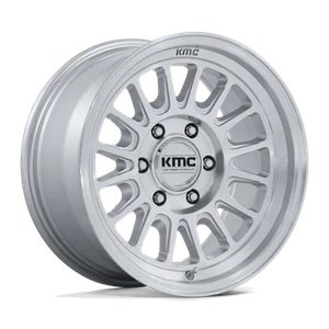 KMC IMPACT FFT 6x139.7 17x8 +32 Gloss Silver W/ Machined Face