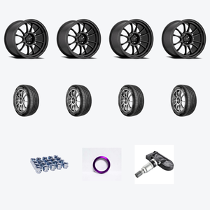 Konig Hypergram 5X114.3 19x9.5+35 Matte Black Flow Formed + Nexen NEX N'Fera AU7 255/40R19 — 2021 Infiniti Q50 Red Sport 400 Wheel & Tire Package