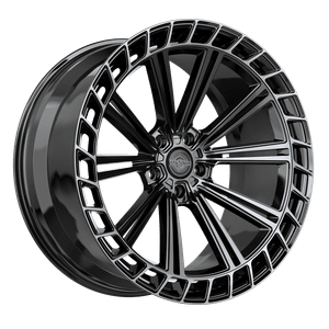 Arvano AVX-103 Blank 22x10.5 +20 Gloss Black Center & Diamond Cut Ring With Dark Tint