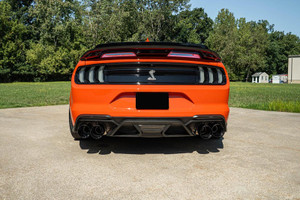 Corsa 20-22 Ford Mustang GT500 3.0in Dual Rear Exit Catback w/ Twin 5.0in Blk Straight Cut Pro Tips - 21292BLK Photo - Mounted